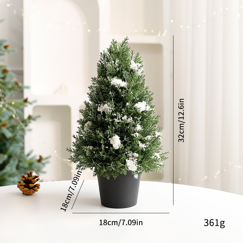 Christmas Tree Pot Decor with Red Berries for Tables