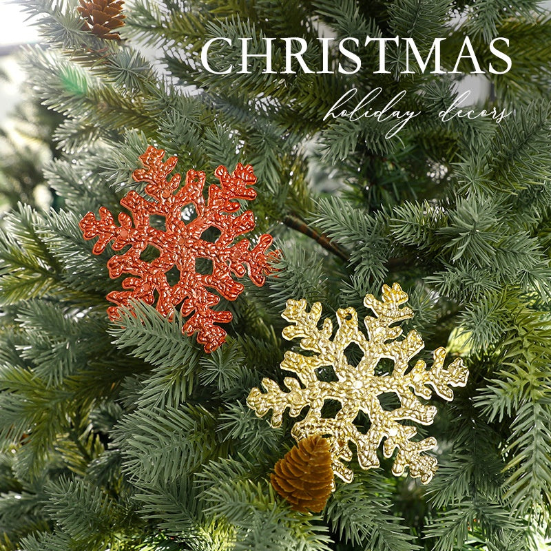 Champagne Gold Snowflake Ornaments for Christmas Trees