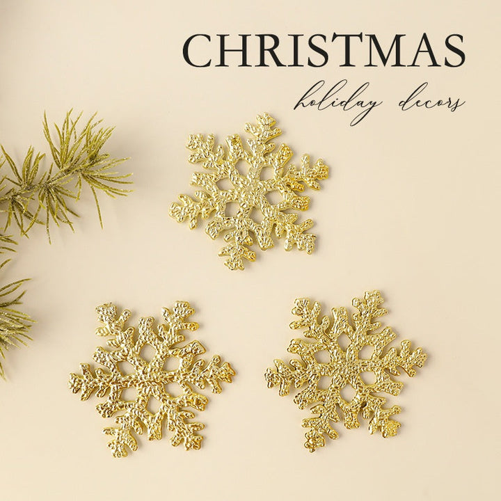 Champagne Gold Snowflake Ornaments for Christmas Trees