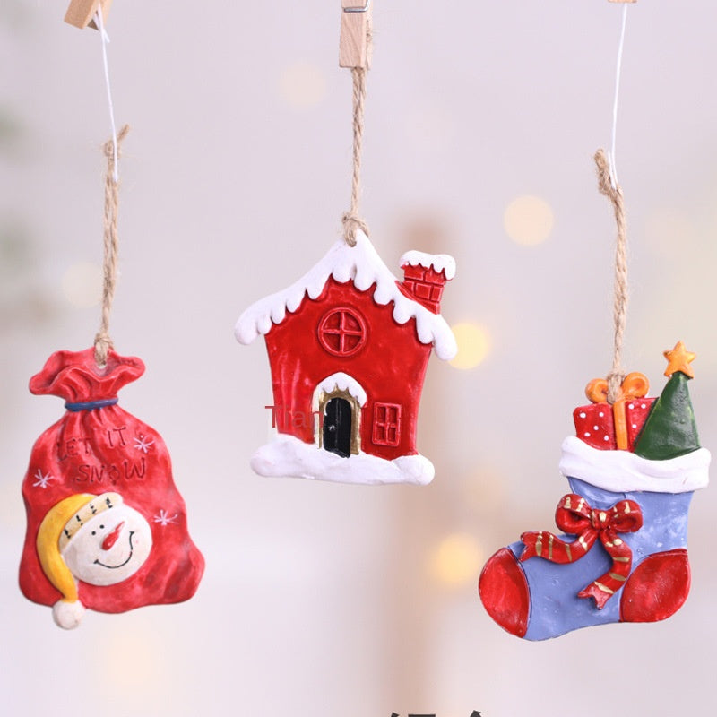 Christmas Tree Ornaments | Hand-Painted Sleigh Decor