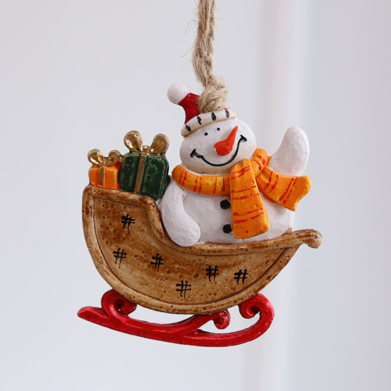 Christmas Tree Ornaments | Hand-Painted Sleigh Decor
