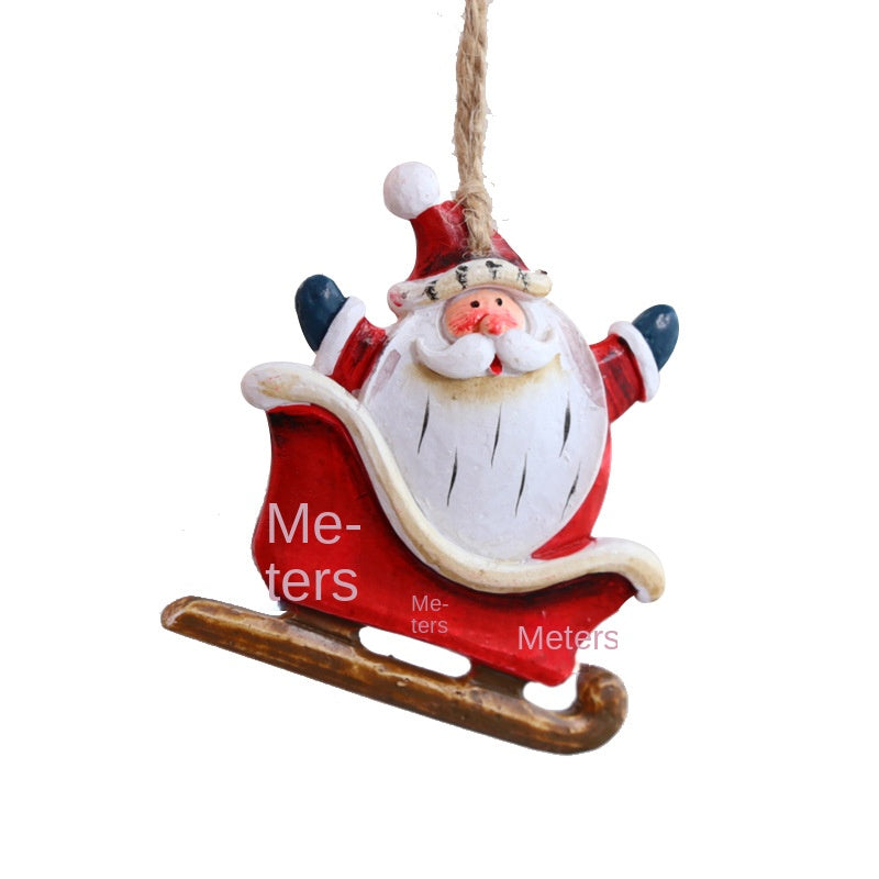 Christmas Tree Ornaments | Hand-Painted Sleigh Decor