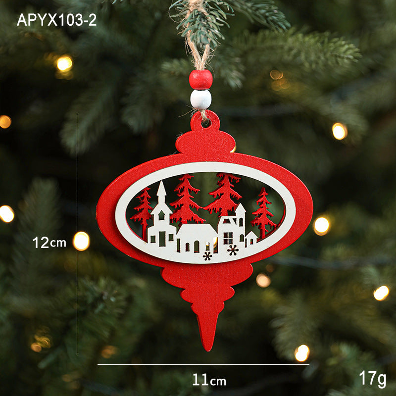 Wooden Christmas Tree Ornaments for Cozy Woodland Decor