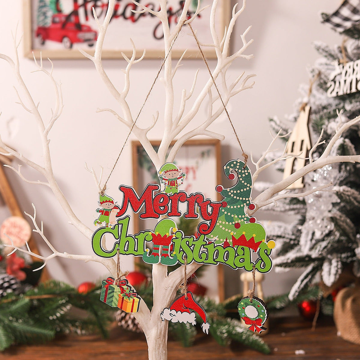 Grinch Christmas Hanging Sign for Tree, Door and Wall