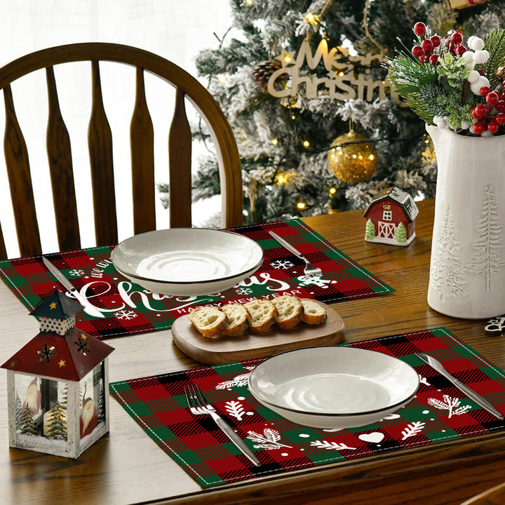 Christmas Placemats for Festive Plaid Table Settings