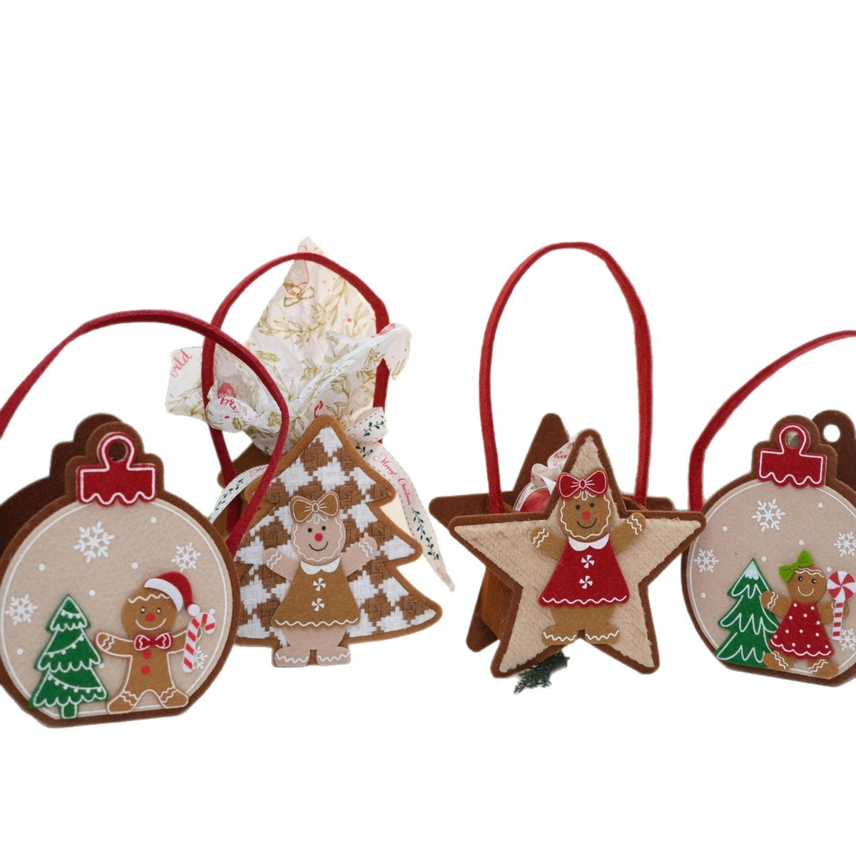 Felt Christmas Gift Bags Set of 3, Reusable Decor