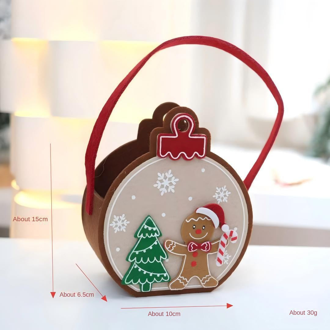 Felt Christmas Gift Bags Set of 3, Reusable Decor