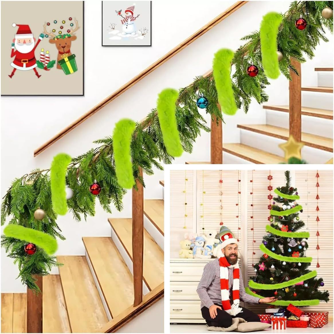 Christmas Tree Fur Ribbon for Bold Holiday Color Decor