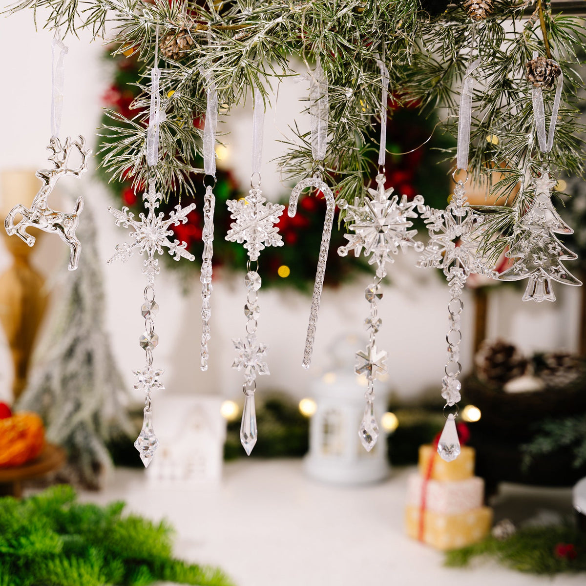 Christmas Tree Ornaments for Elegant Icy Tree Sparkle