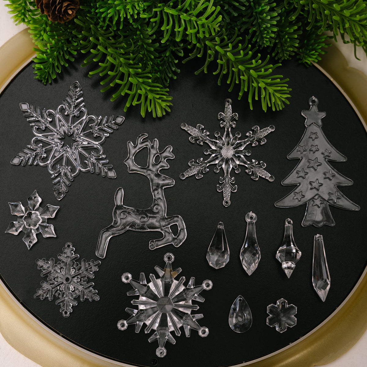 Christmas Tree Ornaments for Elegant Icy Tree Sparkle