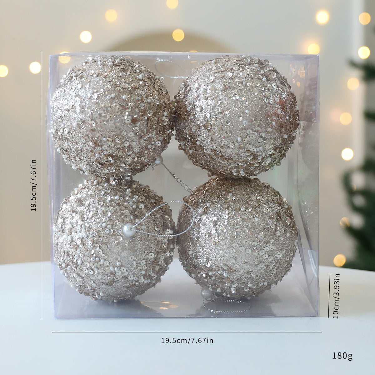 Christmas Tree Ornaments 10cm for Sparkling Holiday Decor