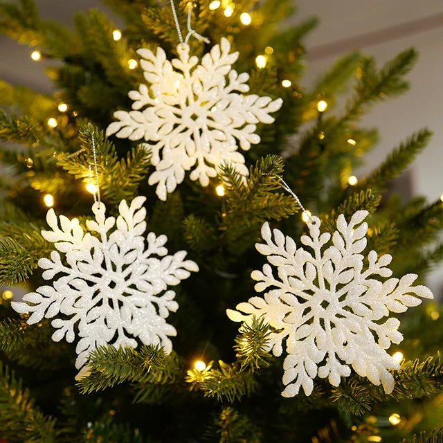 Christmas Tree Ornaments Red Gold White 10-Piece Set