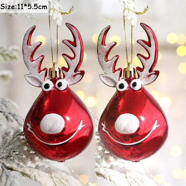 Christmas Tree Ornaments Red Gold White 10-Piece Set