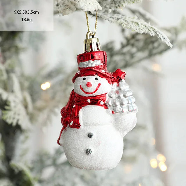 Christmas Tree Ornaments Red Gold White 10-Piece Set