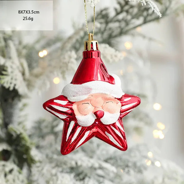 Christmas Tree Ornaments Red Gold White 10-Piece Set