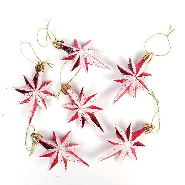 Christmas Tree Ornaments Red Gold White 10-Piece Set