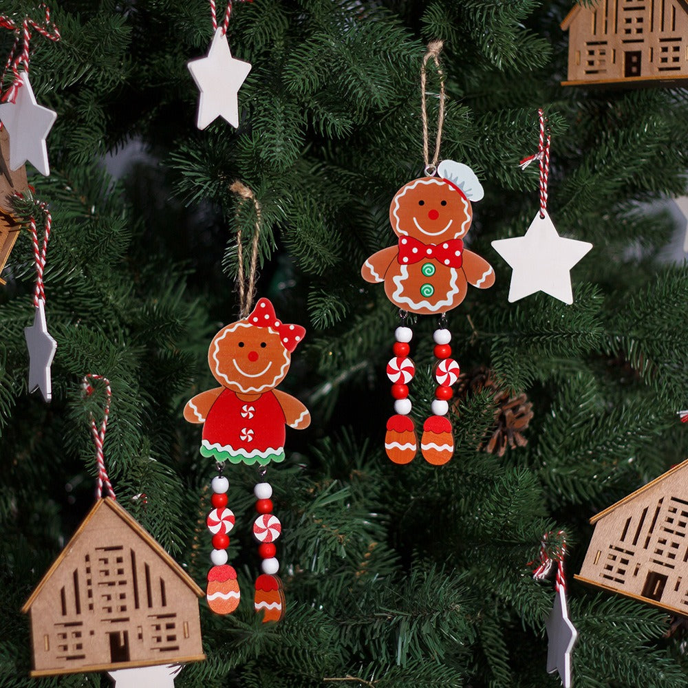Wooden Gingerbread Ornaments for Whimsical Christmas Tree