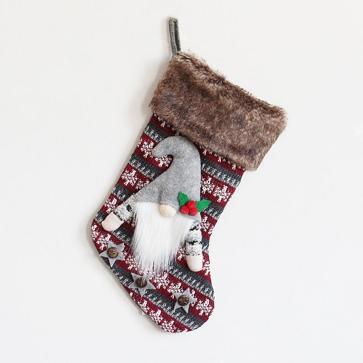 Christmas Stocking Pendant: Plush Gnome Gift Bag Decor