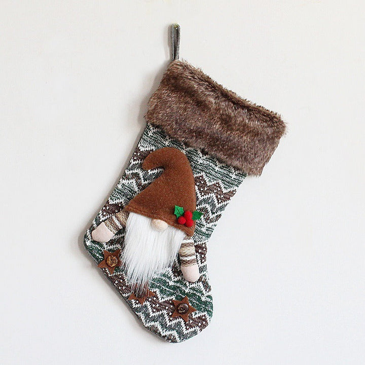 Christmas Stocking Pendant: Plush Gnome Gift Bag Decor