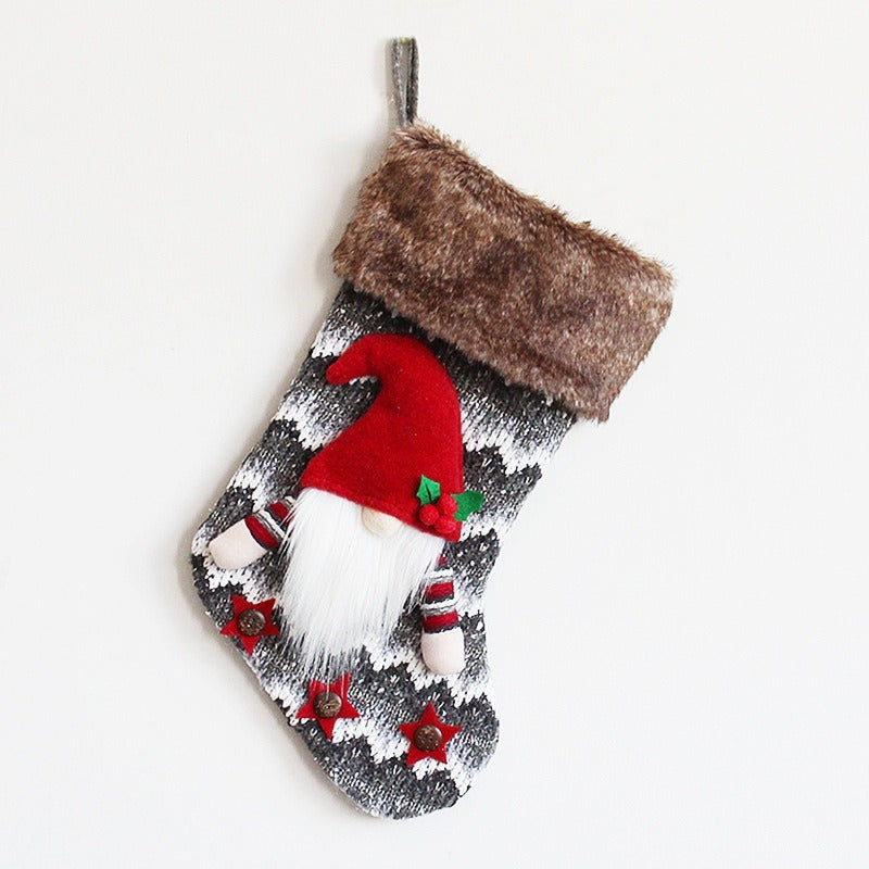 Christmas Stocking Pendant: Plush Gnome Gift Bag Decor