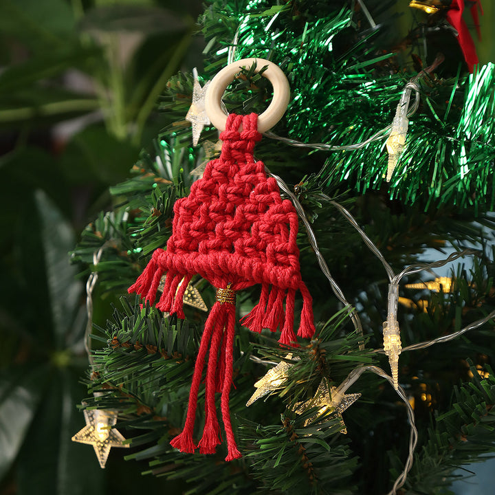 Macramé Christmas Tree Ornaments for Cozy Holiday Decor