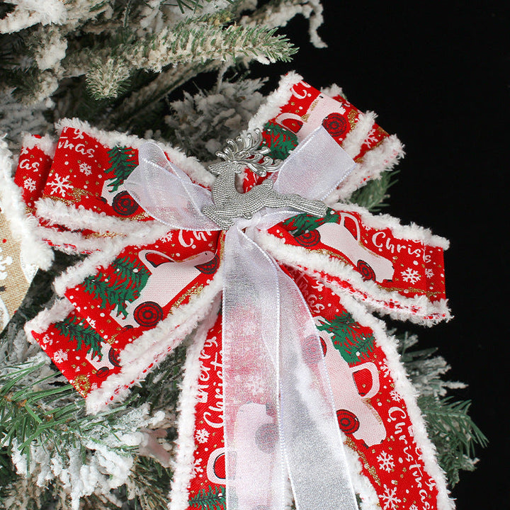 Christmas Tree Bow Decoration – Handmade Holiday Accent