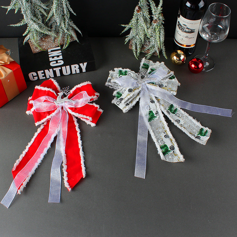 Christmas Tree Bow Decoration – Handmade Holiday Accent