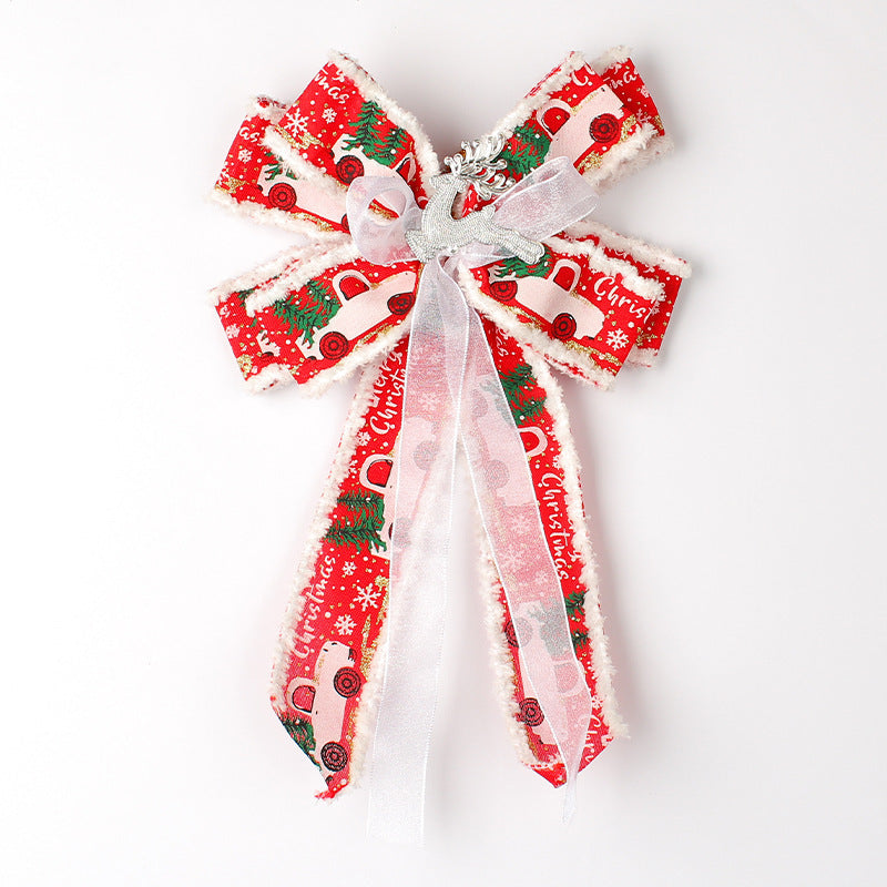 Christmas Tree Bow Decoration – Handmade Holiday Accent