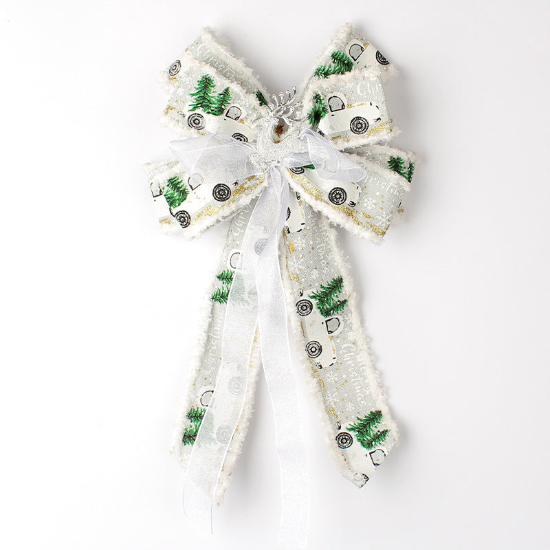 Christmas Tree Bow Decoration – Handmade Holiday Accent
