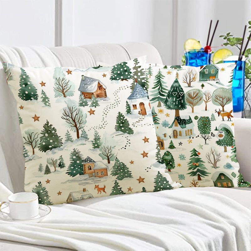 Christmas Pillowcase for Cozy Woodland Holiday Decor