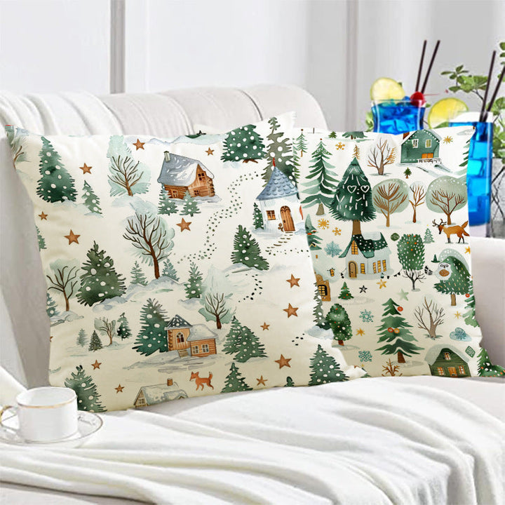 Christmas Pillowcase for Cozy Woodland Holiday Decor