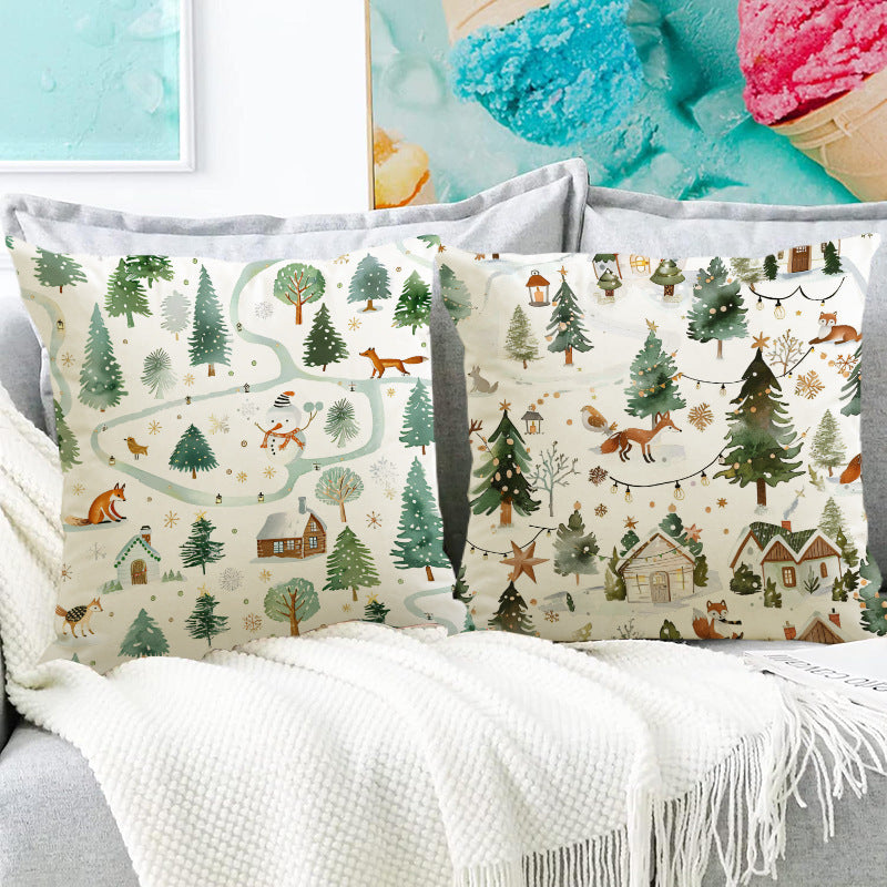 Christmas Pillowcase for Cozy Woodland Holiday Decor