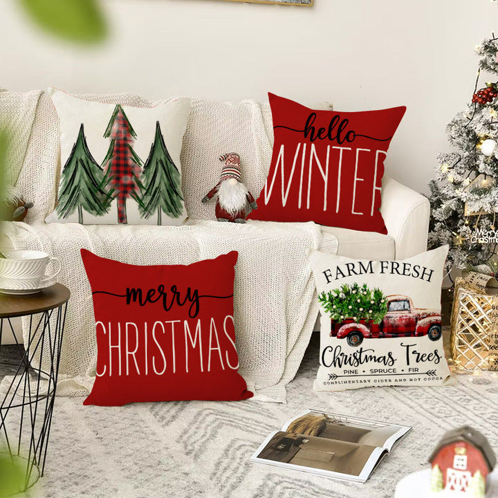 Christmas Tree Pillow Cover for Festive Sofa Decor