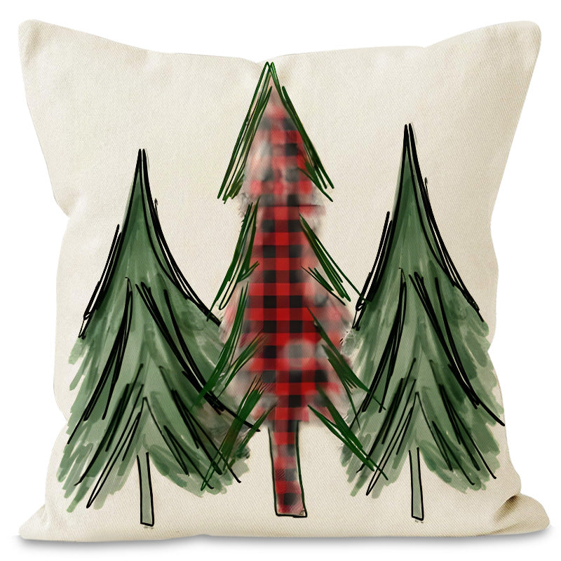 Christmas Tree Pillow Cover for Festive Sofa Decor