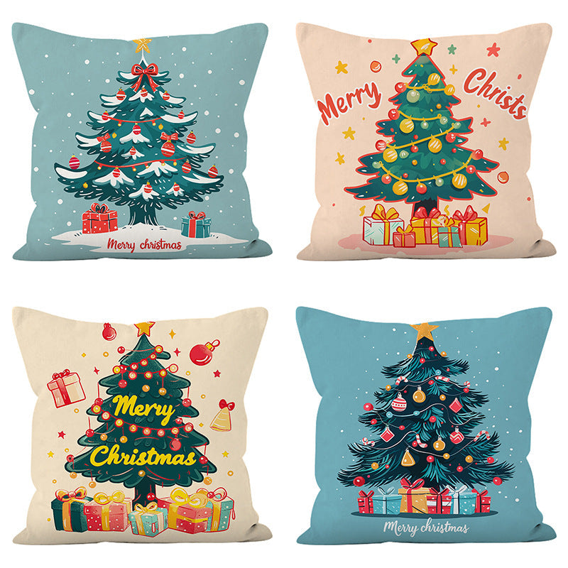 Christmas Tree Pillowcase | Cheerful Holiday Sofa Decor