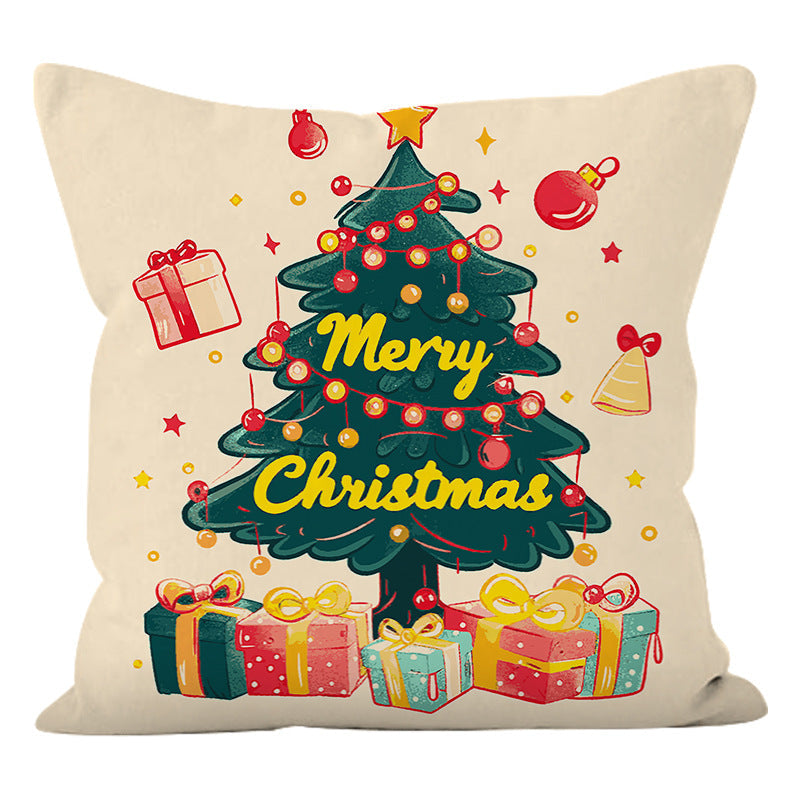 Christmas Tree Pillowcase | Cheerful Holiday Sofa Decor