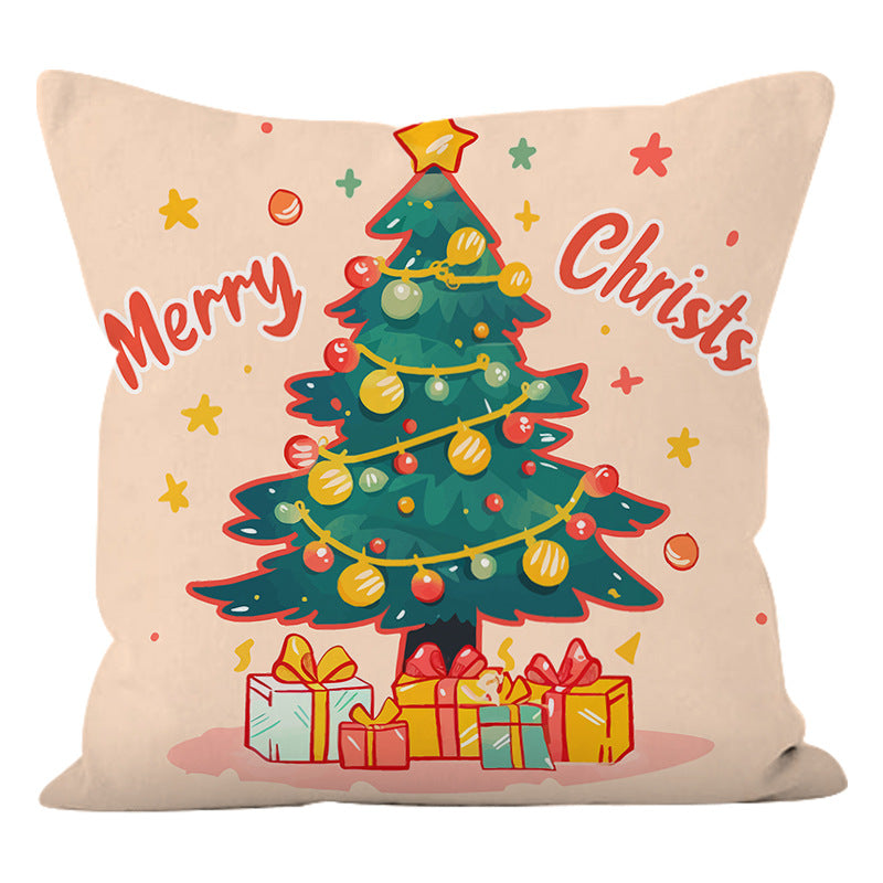 Christmas Tree Pillowcase | Cheerful Holiday Sofa Decor