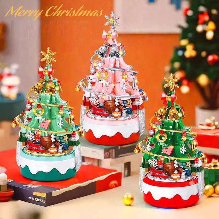 Christmas Tree Music Box Building Blocks Ornament Gift