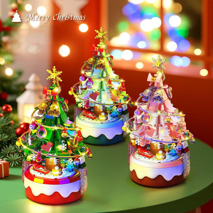 Christmas Tree Music Box Building Blocks Ornament Gift