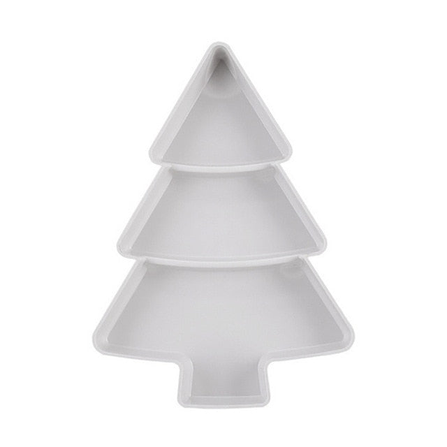 Christmas Tree Snack Tray with Divided Compartments