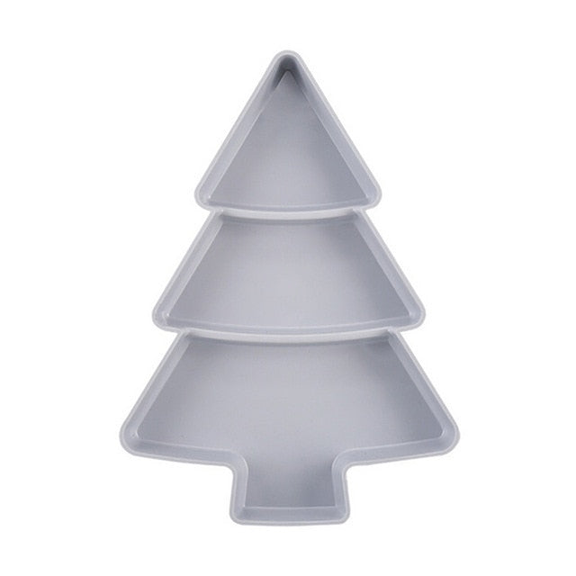Christmas Tree Snack Tray with Divided Compartments