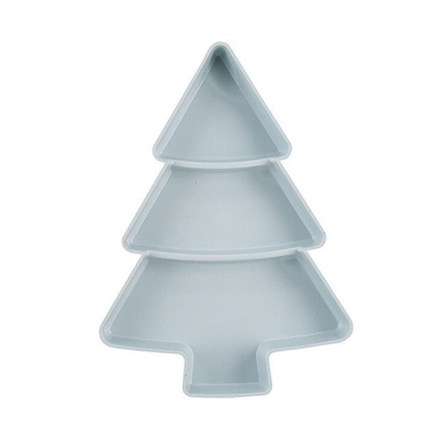 Christmas Tree Snack Tray with Divided Compartments