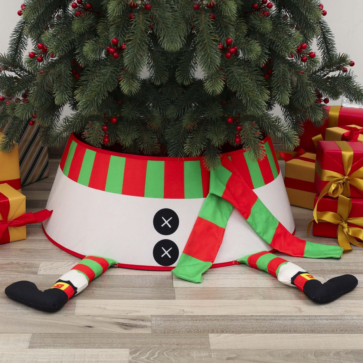 Christmas Tree Skirt With Legs | Santa Base Decor
