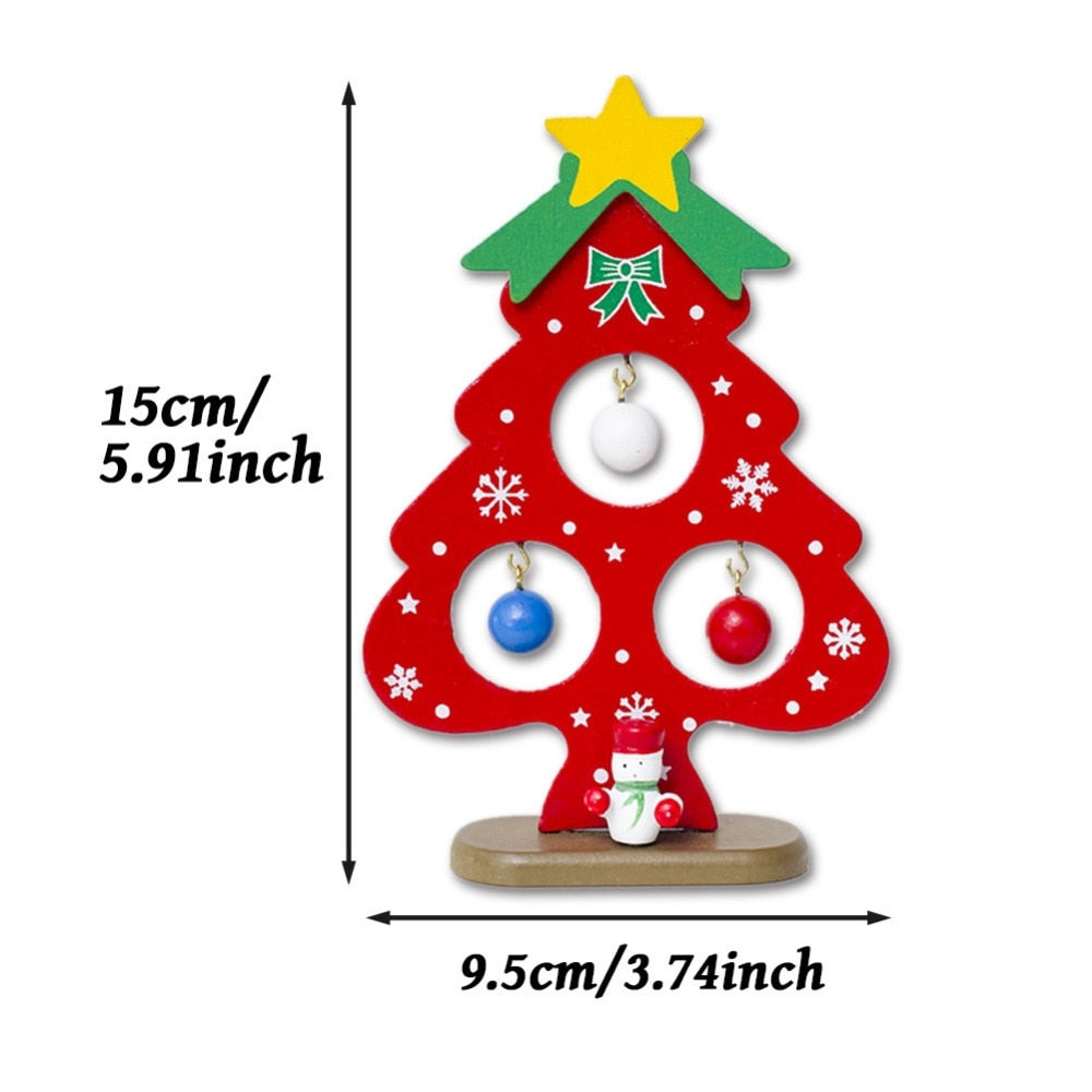 Mini Wooden Christmas Tree Ornaments for Tables