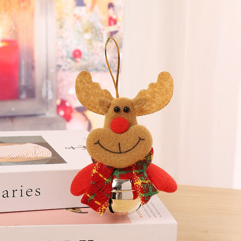 Plush Christmas Tree Ornament with Bell Character Doll