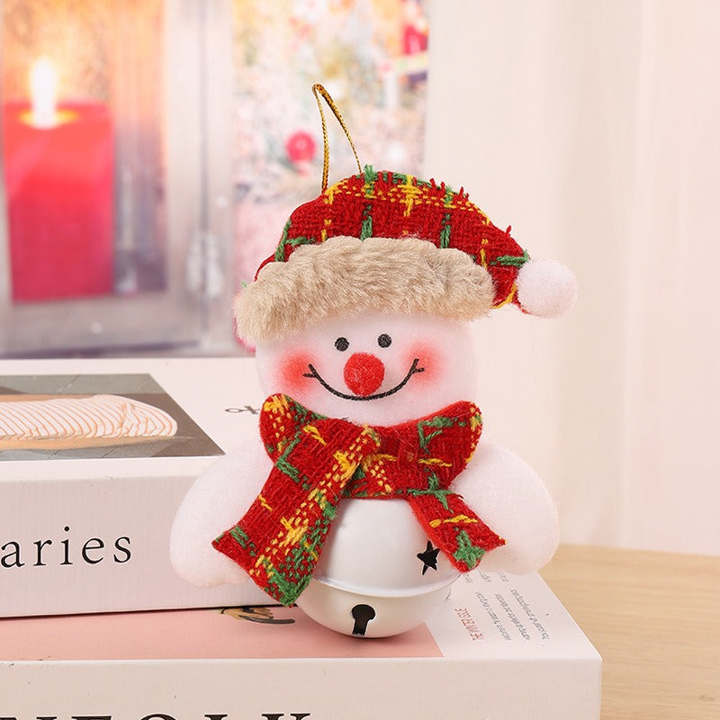 Plush Christmas Tree Ornament with Bell Character Doll