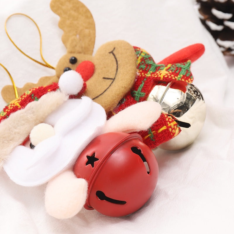 Plush Christmas Tree Ornament with Bell Character Doll