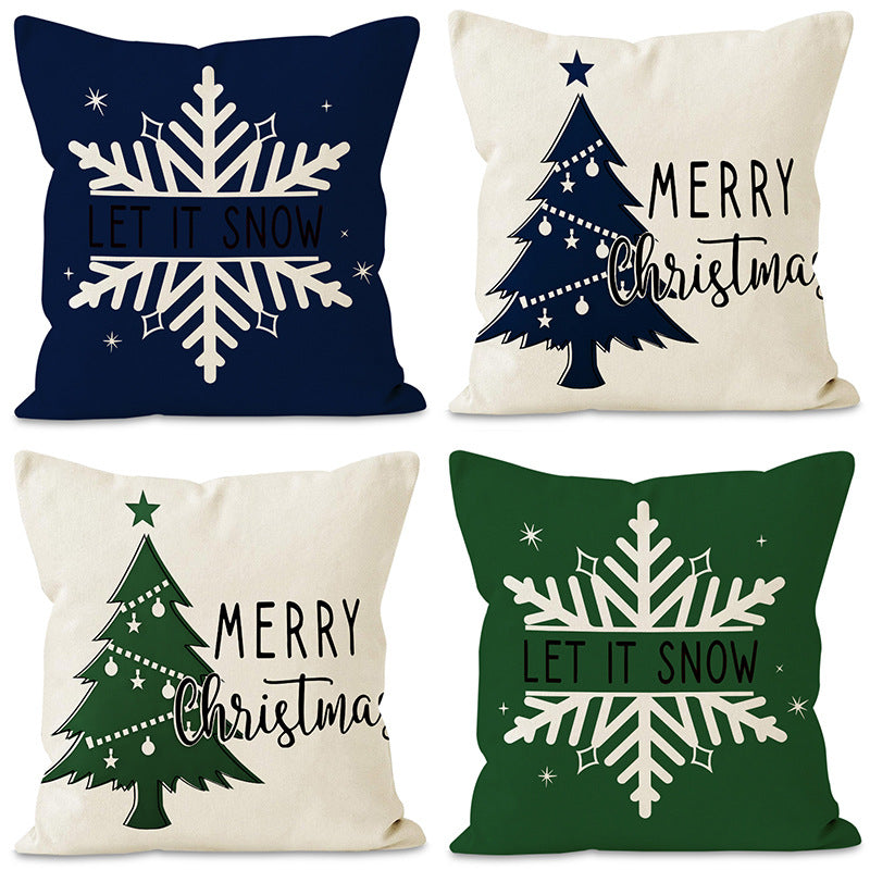 Christmas Snowflake Pillow Cover for Festive Sofa Decor