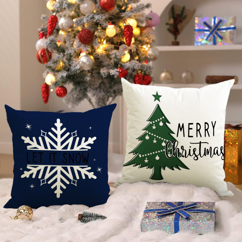 Christmas Snowflake Pillow Cover for Festive Sofa Decor