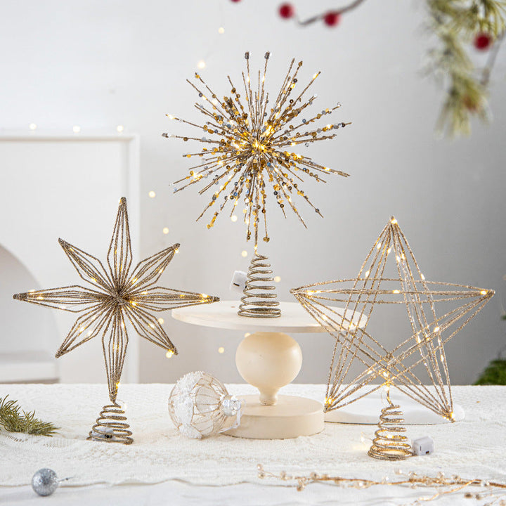 Christmas Tree Topper Star With Sparkling Warm Glow